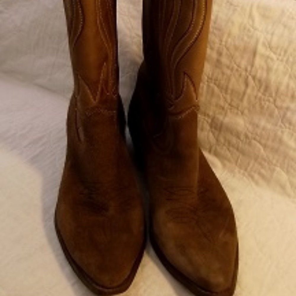 TEXAS BOOT CO. Women's Cowboy Boot, Tan, 7C
